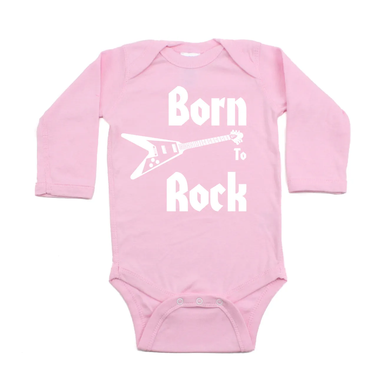 Born to Rock Electric Guitar Rockstar Long Sleeve Baby Infant Bodysuit