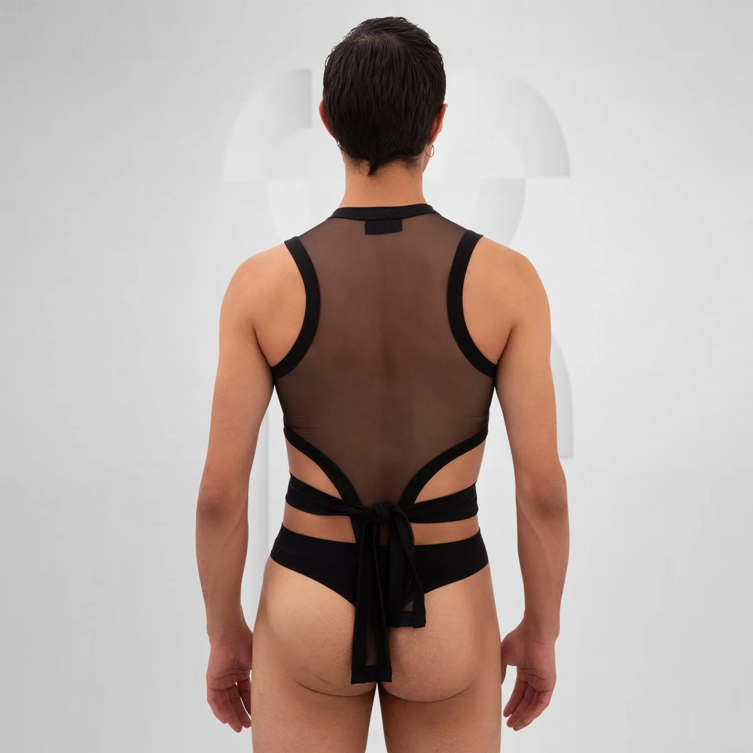 Bound Gender-Neutral Mesh Bodysuit