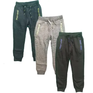 Boys Kids Plain Jogging Sports Tracksuit Bottoms Fleece Winter Joggers Warm