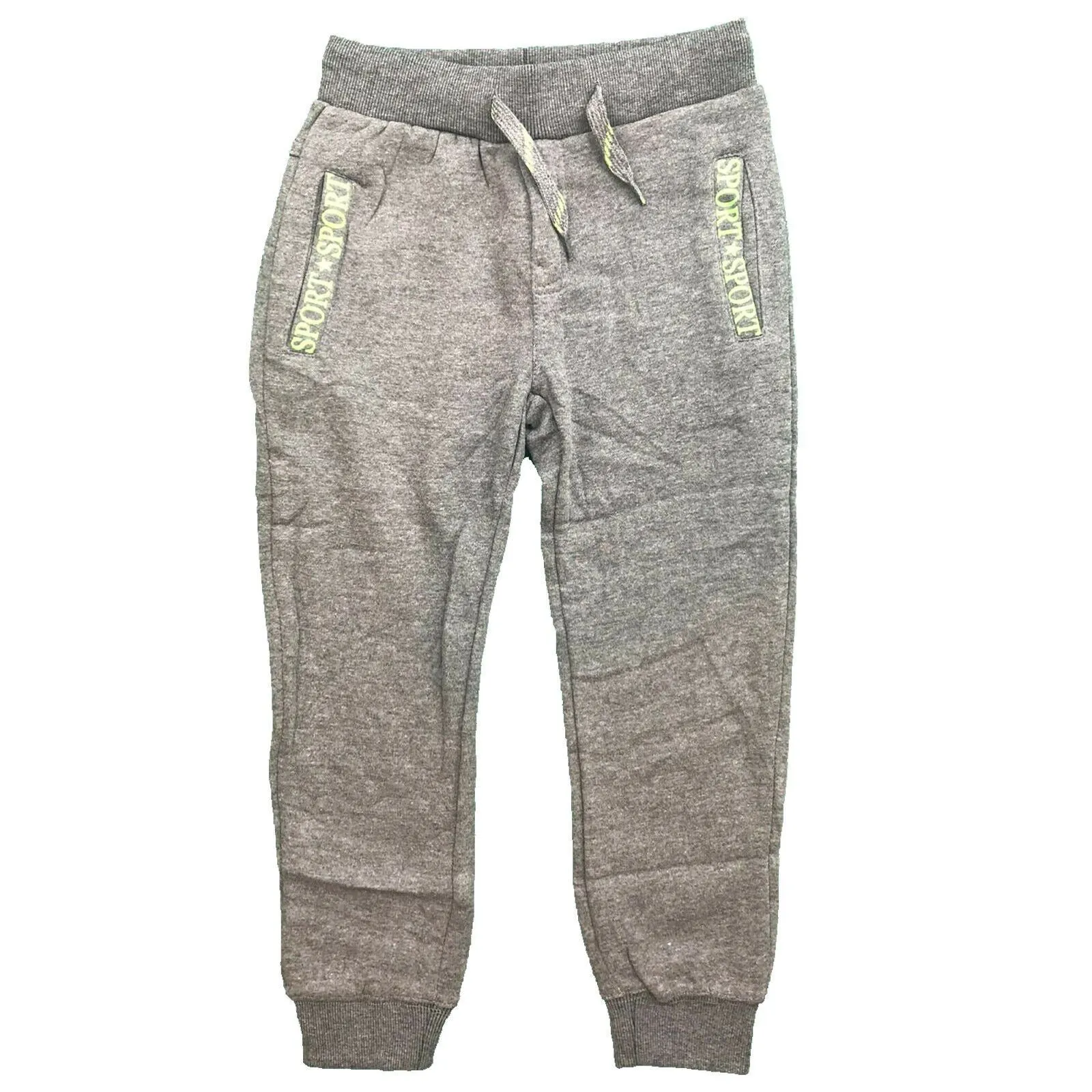 Boys Kids Plain Jogging Sports Tracksuit Bottoms Fleece Winter Joggers Warm