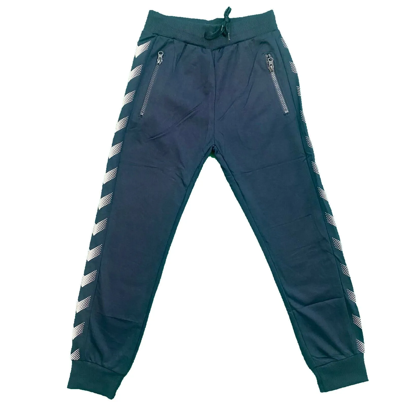 Boys Kids Plain Zip Pocket Jogging Sports Tracksuit Bottoms Joggers Fashion