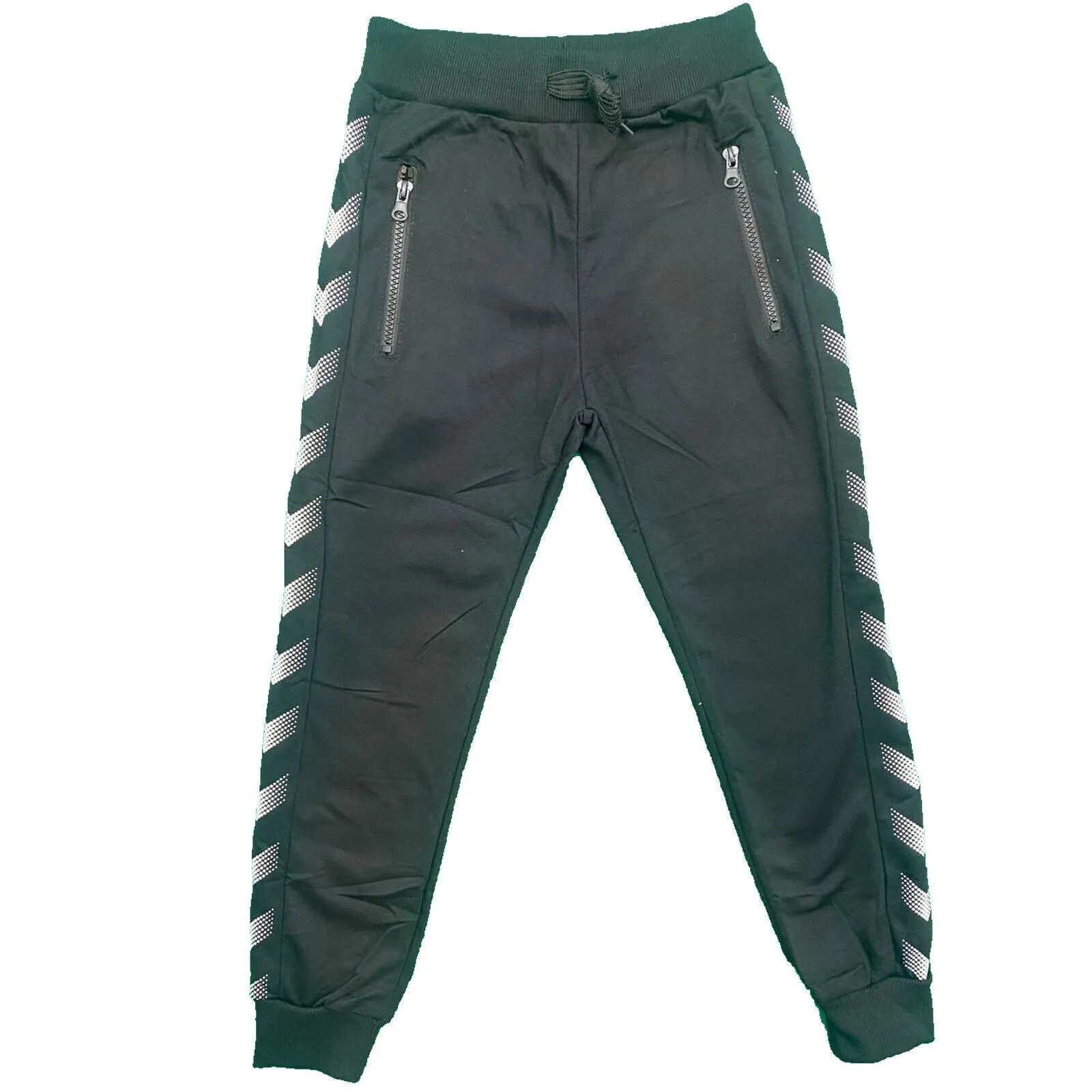 Boys Kids Plain Zip Pocket Jogging Sports Tracksuit Bottoms Joggers Fashion
