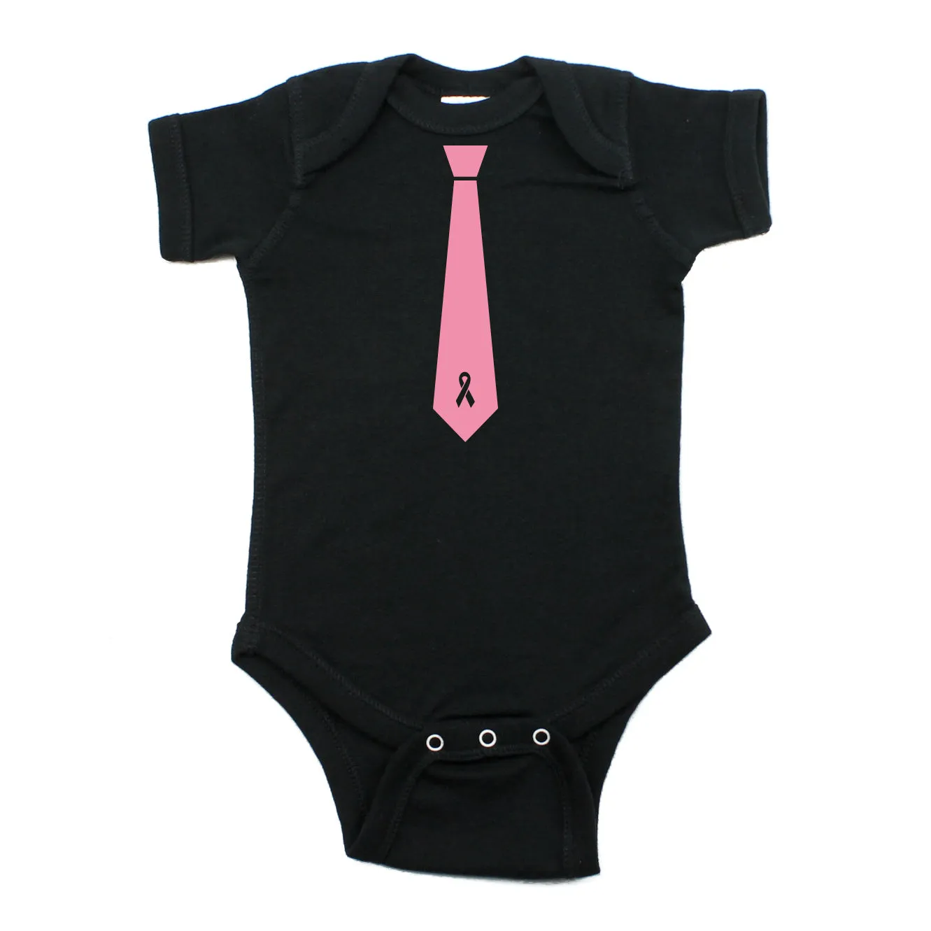 Breast Cancer Awareness Breast Cancer Tie Short Sleeve Infant Bodysuit