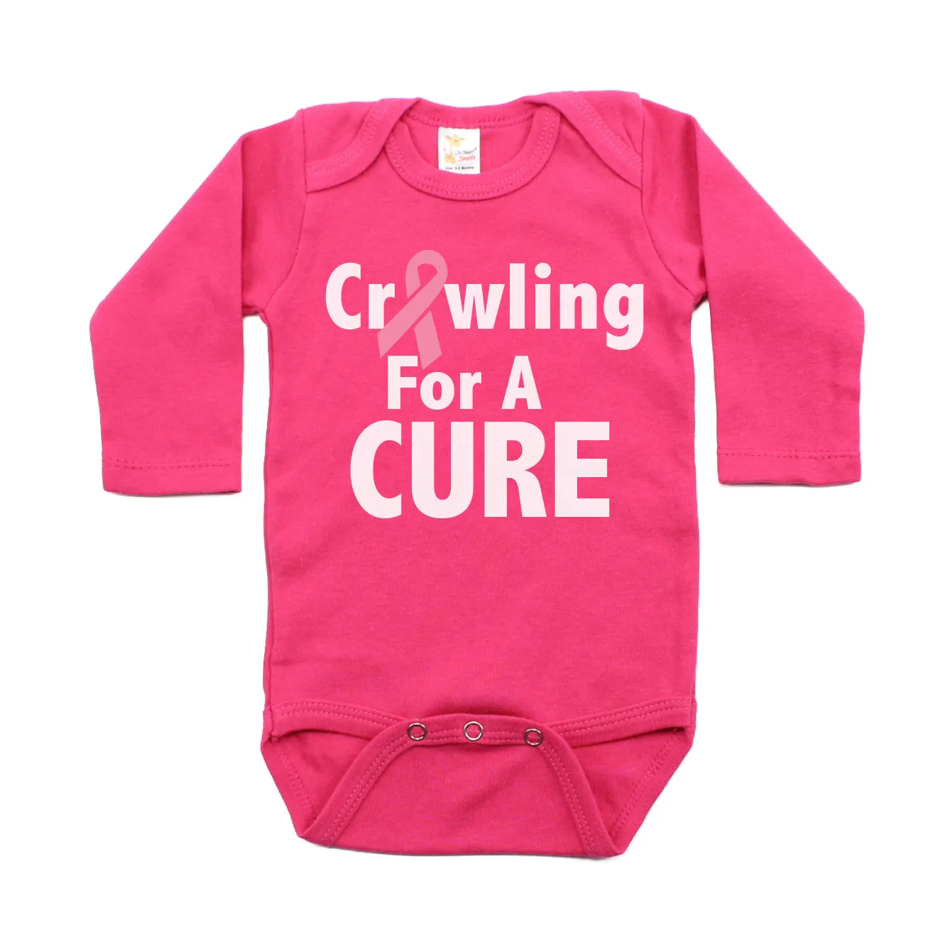 Breast Cancer Awareness Crawling For A Cure Long Sleeve Infant Bodysuit