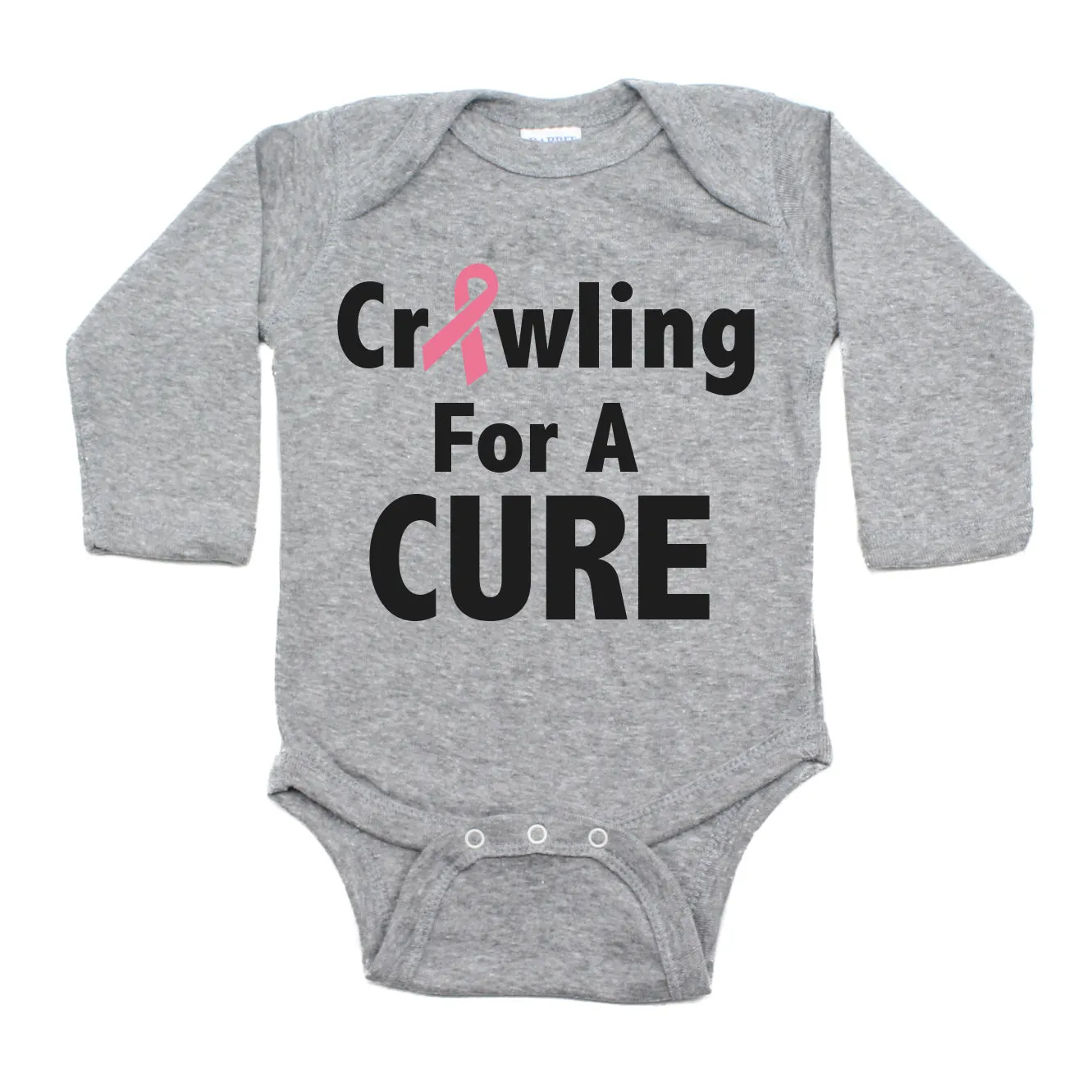 Breast Cancer Awareness Crawling For A Cure Long Sleeve Infant Bodysuit