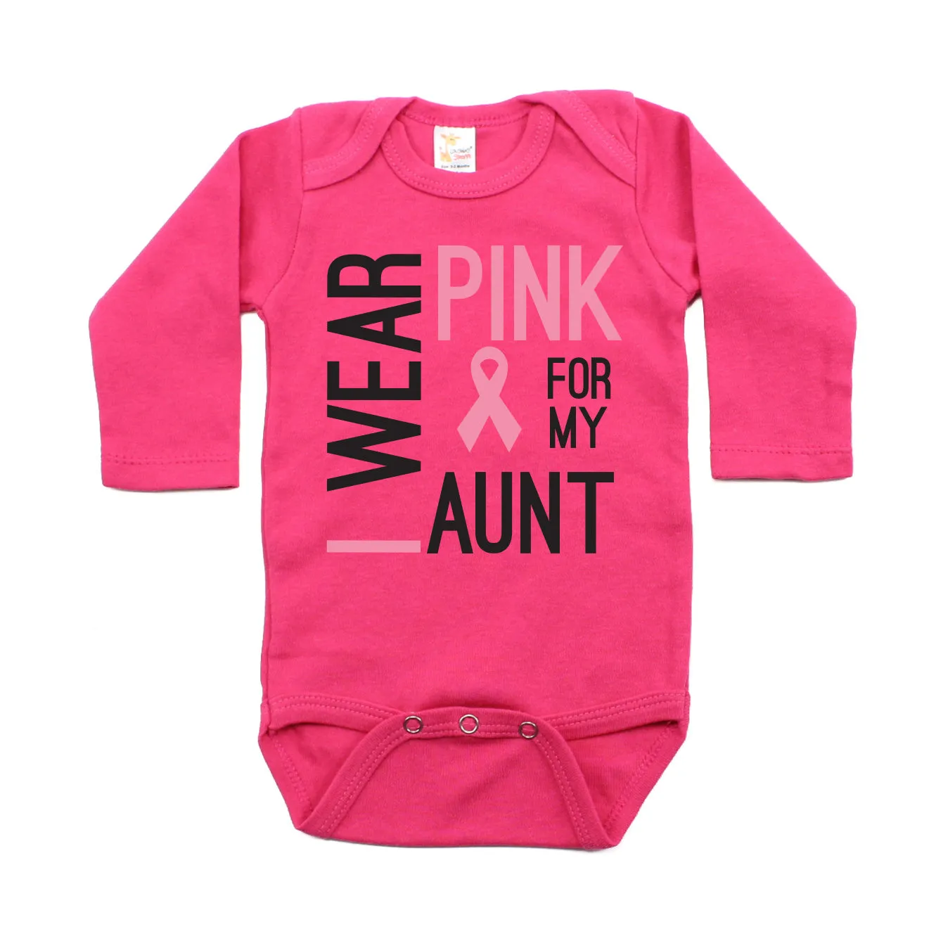 Breast Cancer Awareness I Wear Pink For My Aunt Long Sleeve Infant Bodysuit