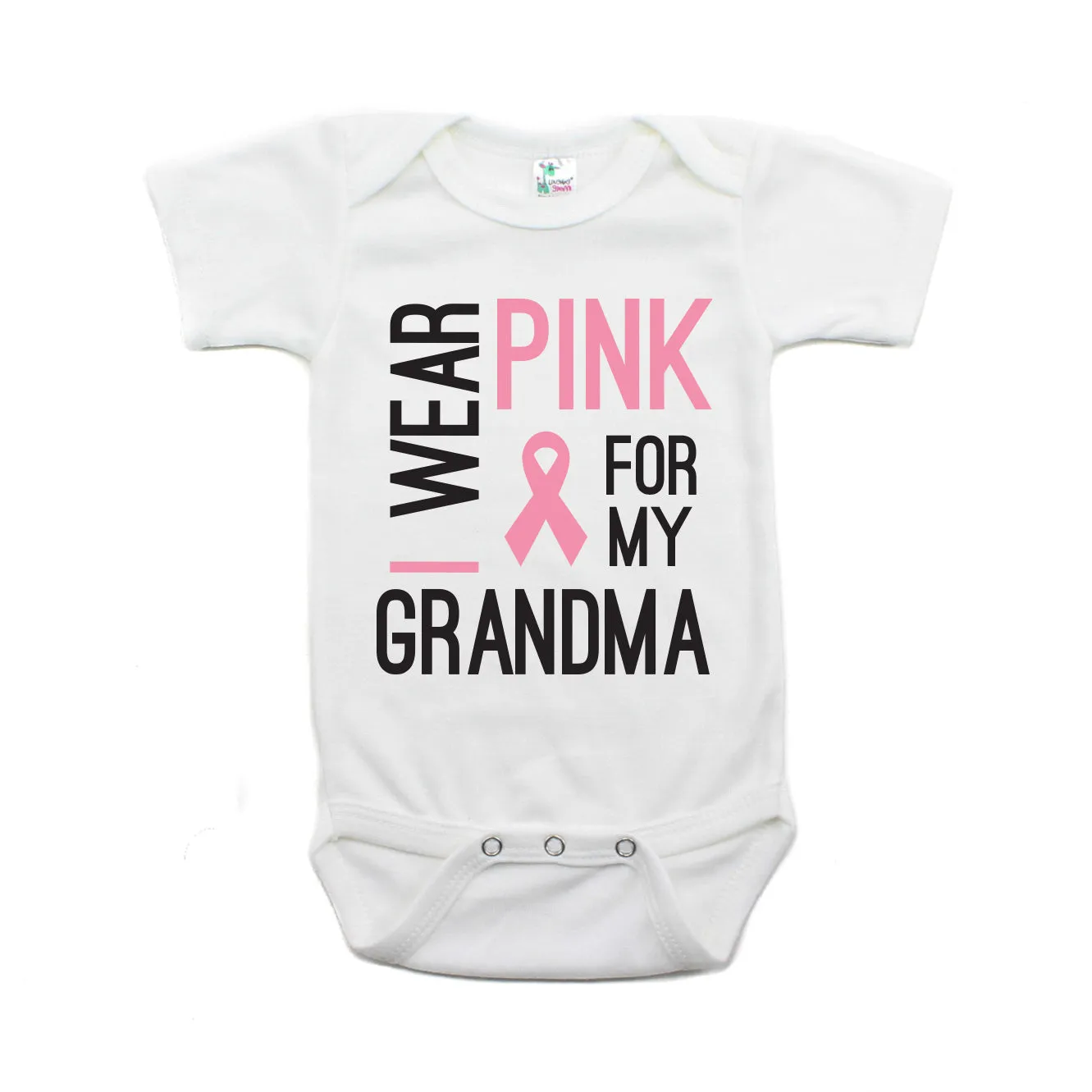 Breast Cancer Awareness I Wear Pink For My Grandma Short Sleeve Infant Bodysuit