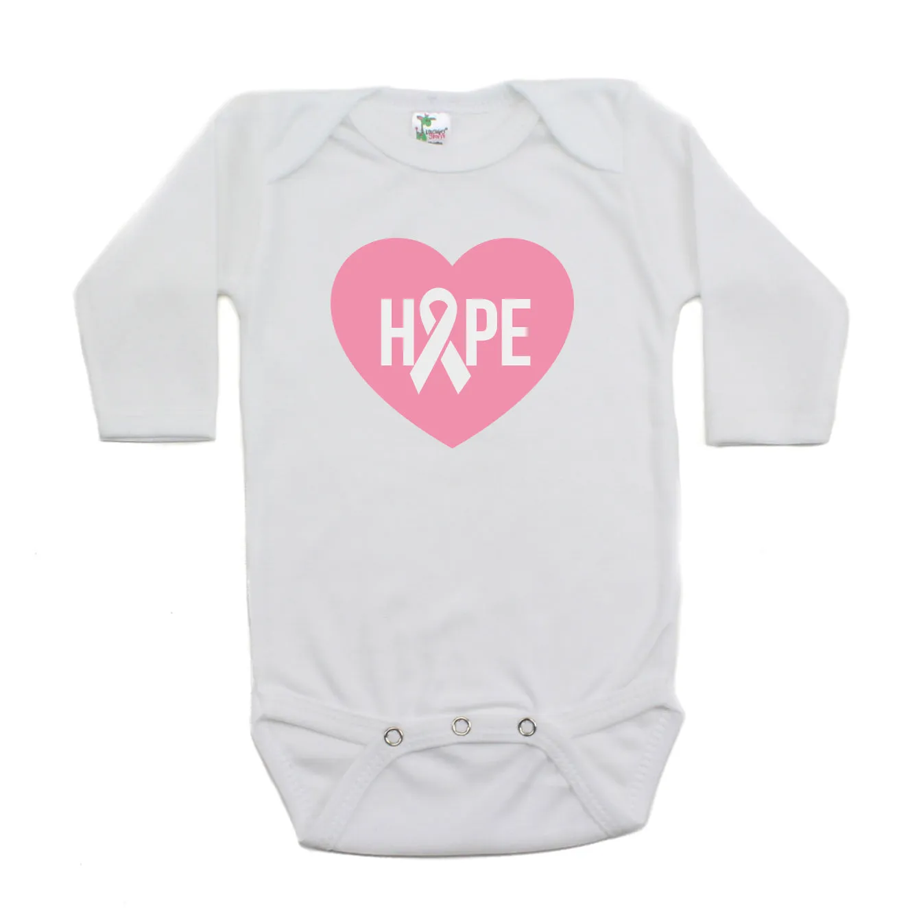 Breast Cancer Awareness Pink Hope Heart Long Sleeve Infant Bodysuit