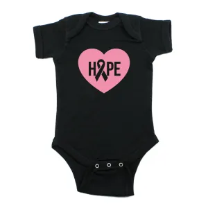 Breast Cancer Awareness Pink Hope Heart Short Sleeve Infant Bodysuit