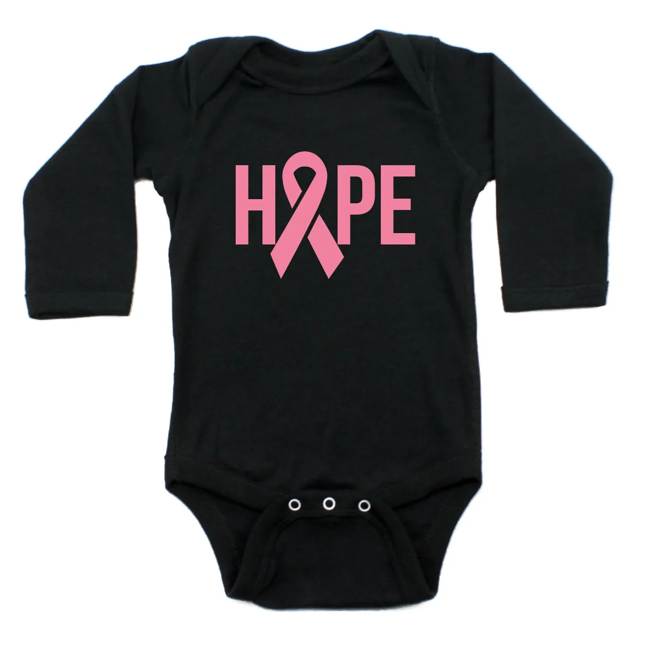 Breast Cancer Awareness Pink Hope Ribbon Long Sleeve Infant Bodysuit