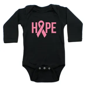 Breast Cancer Awareness Pink Hope Ribbon Long Sleeve Infant Bodysuit