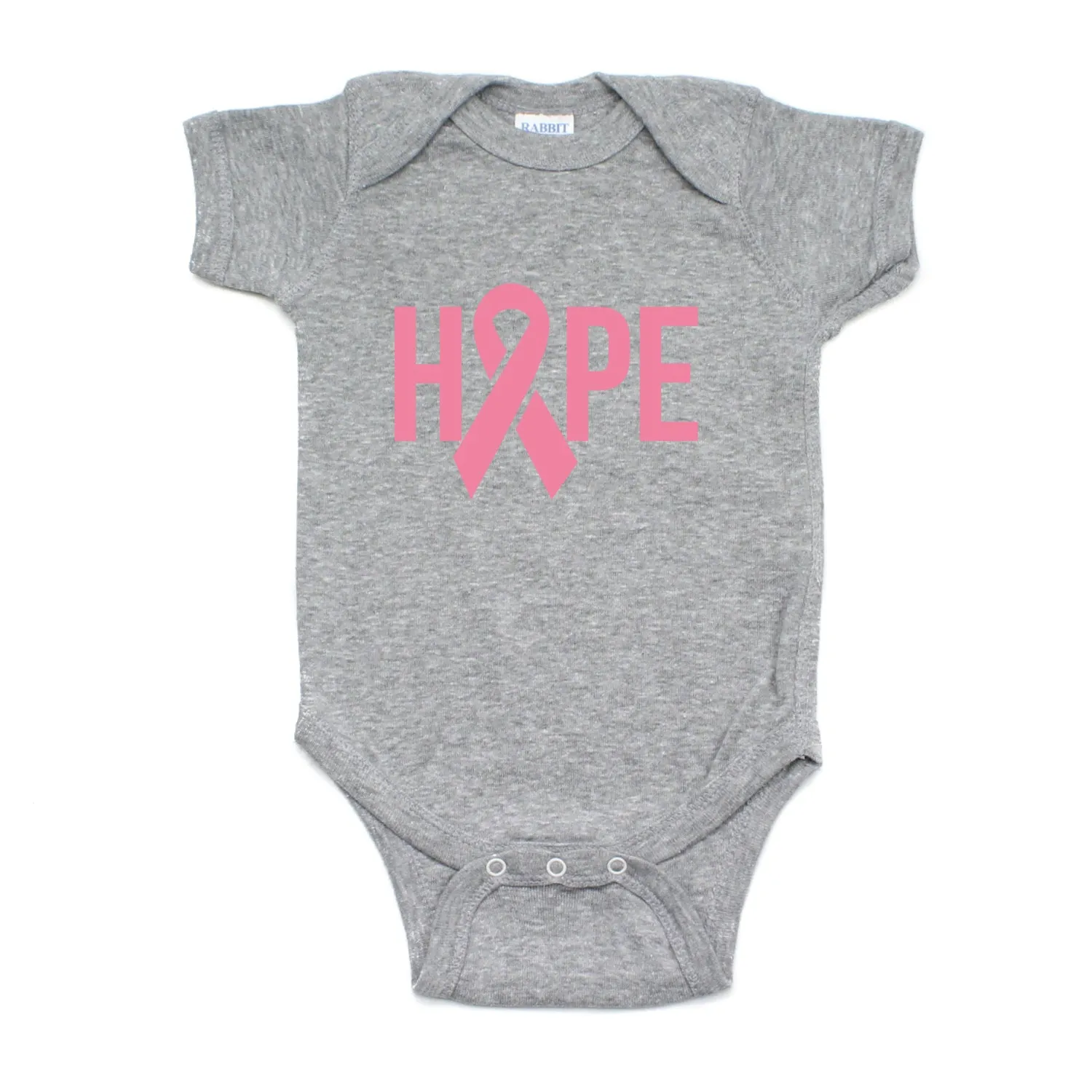 Breast Cancer Awareness Pink Hope Ribbon Short Sleeve Infant Bodysuit