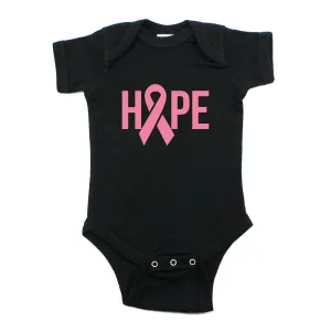 Breast Cancer Awareness Pink Hope Ribbon Short Sleeve Infant Bodysuit