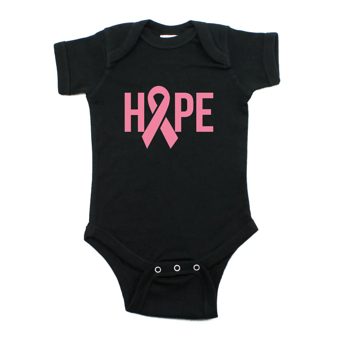 Breast Cancer Awareness Pink Hope Ribbon Short Sleeve Infant Bodysuit