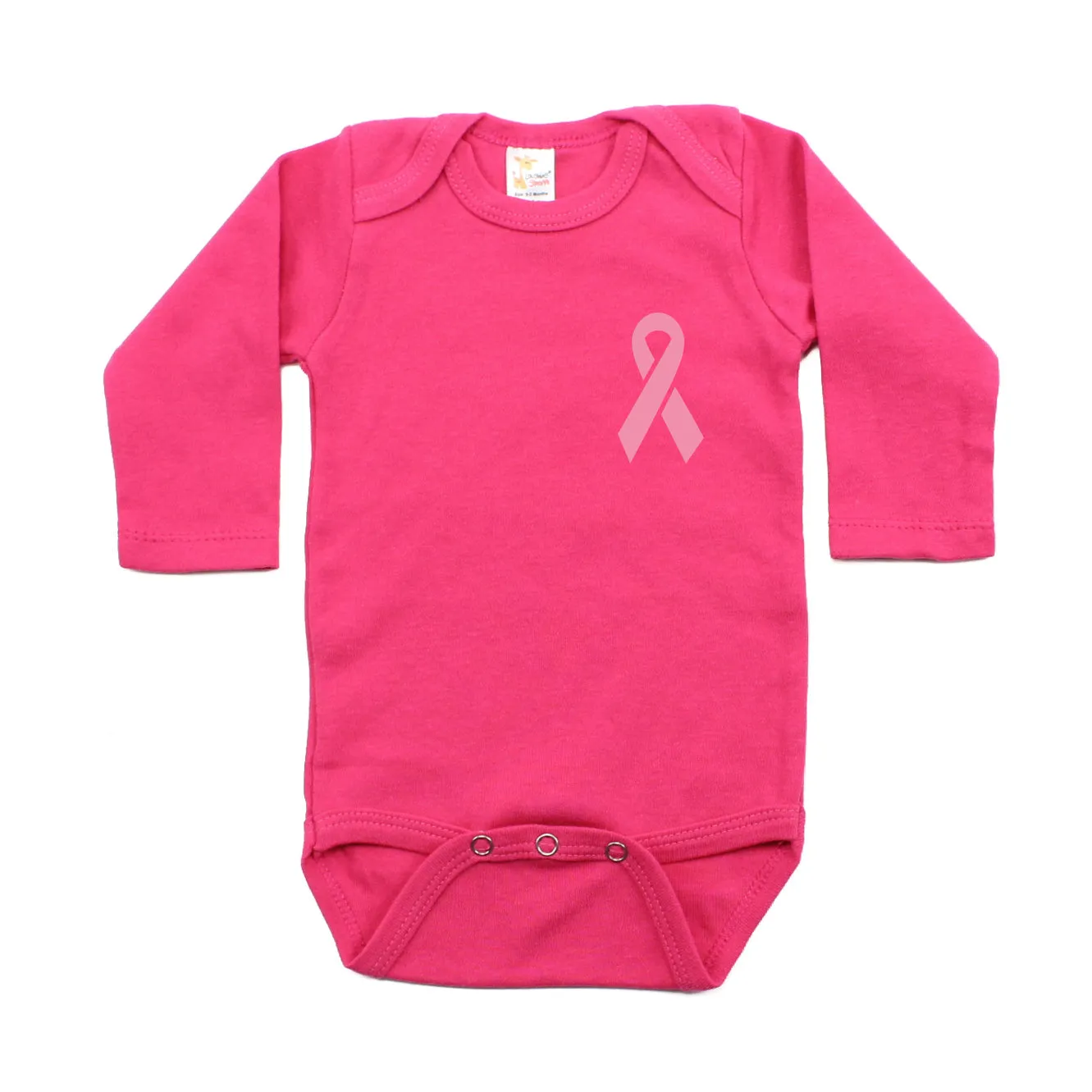 Breast Cancer Awareness Pink Ribbon Long Sleeve Infant Bodysuit