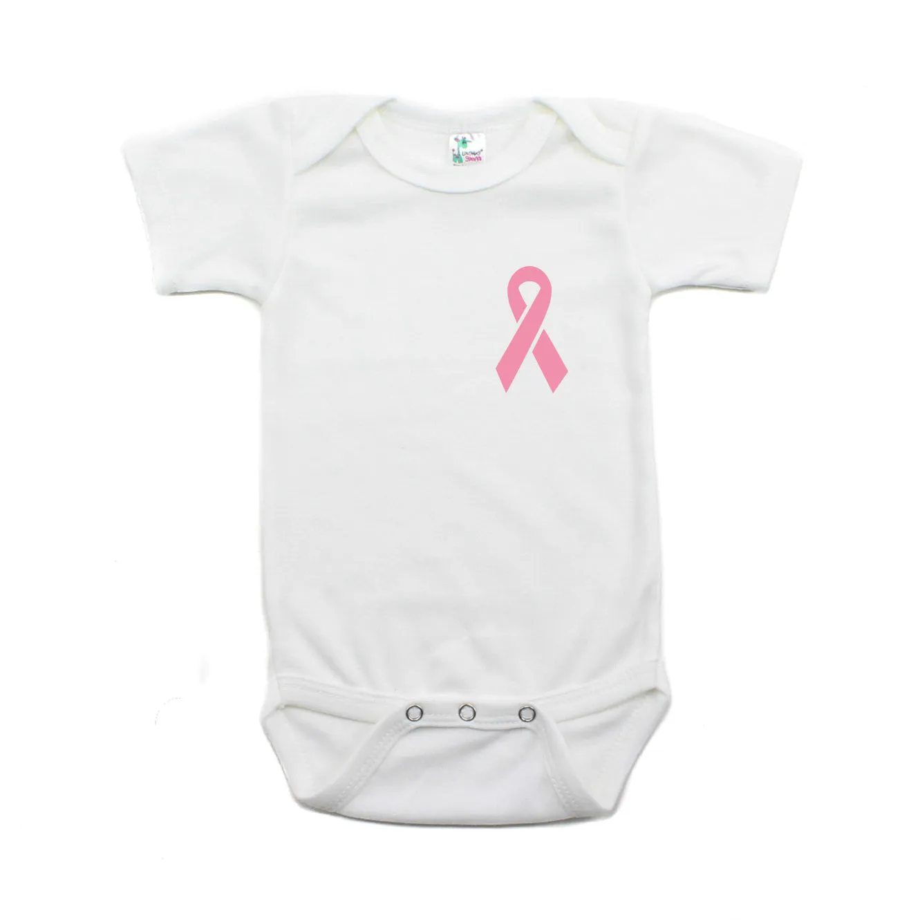Breast Cancer Awareness Pink Ribbon Short Sleeve Infant Bodysuit