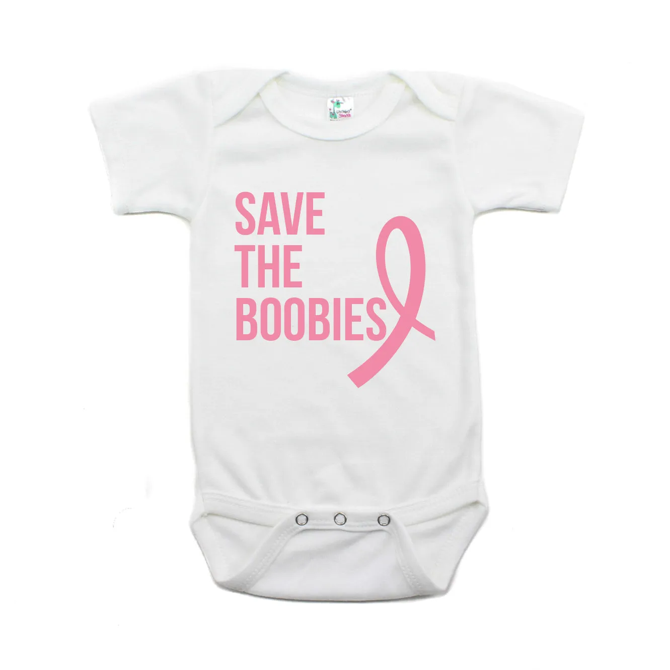 Breast Cancer Awareness Pink Save The Boobies Short Sleeve Infant Bodysuit
