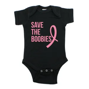 Breast Cancer Awareness Pink Save The Boobies Short Sleeve Infant Bodysuit