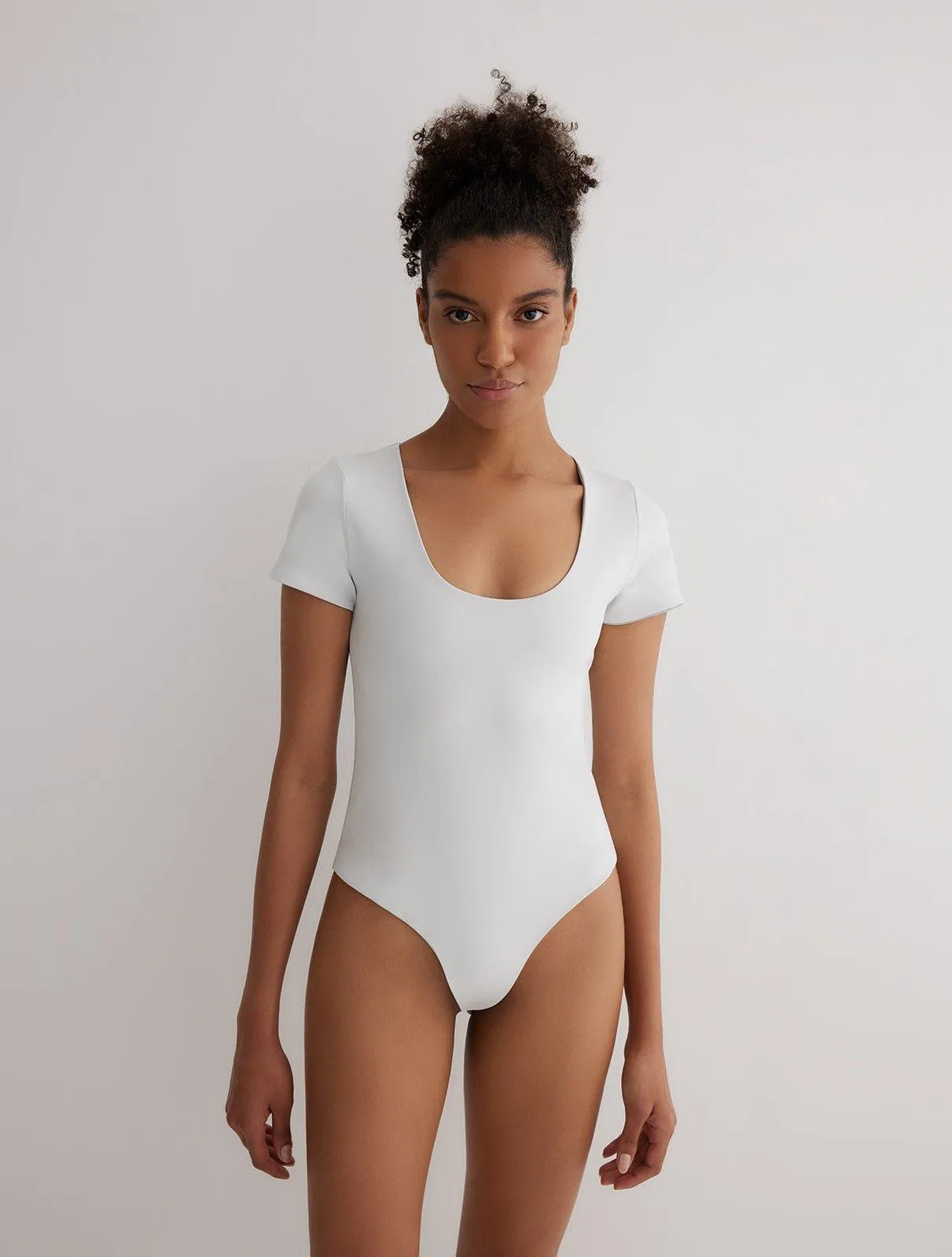 Britt Grey/White Reversible Bodysuit