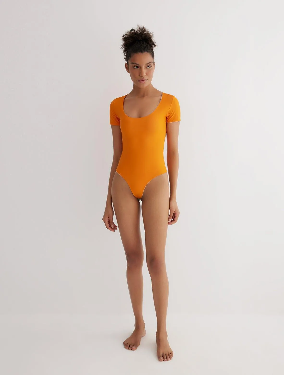 Britt Orange/Pink Reversible Bodysuit