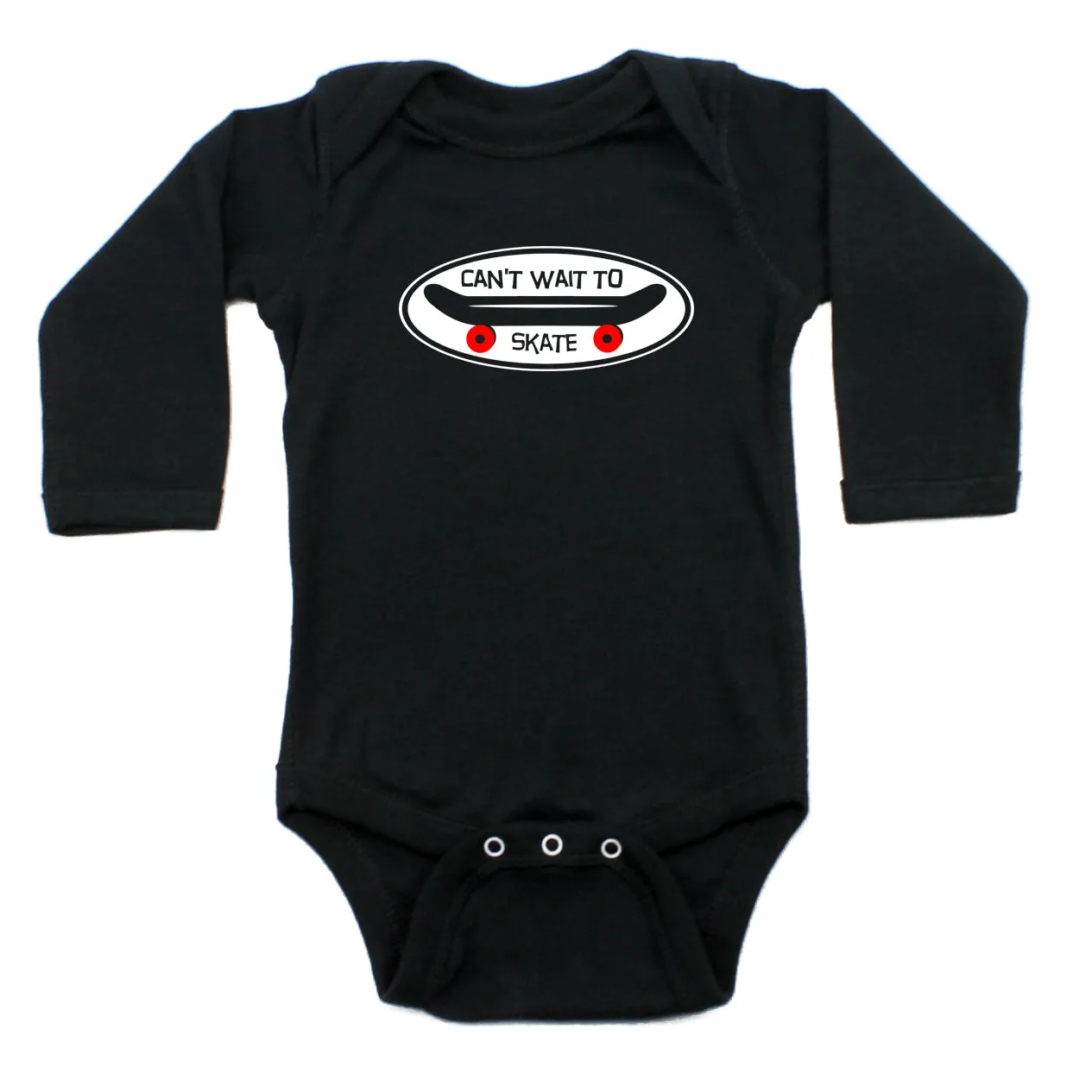 Can't Wait To Skate Skateboard Long Sleeve Baby Infant Bodysuit
