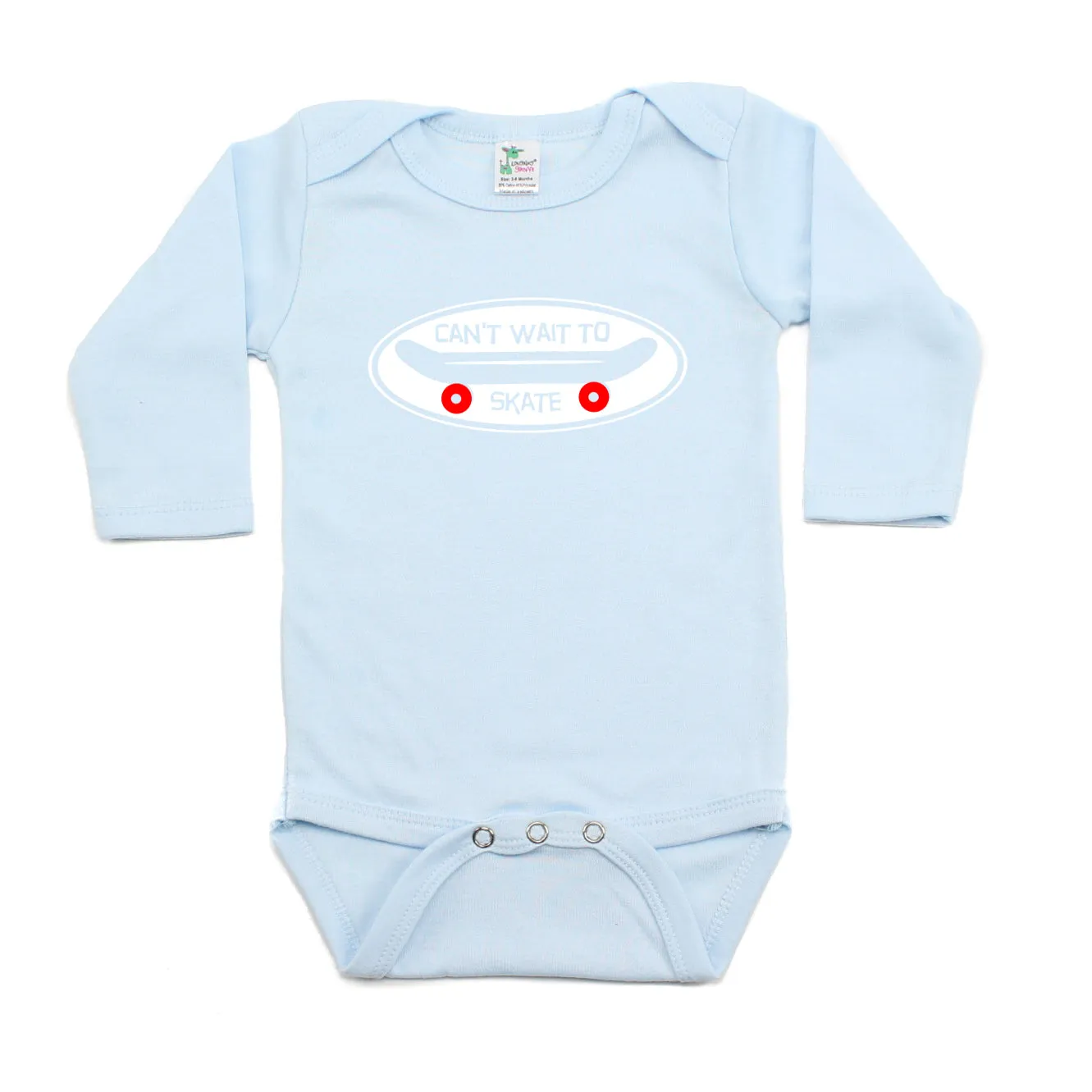 Can't Wait To Skate Skateboard Long Sleeve Baby Infant Bodysuit