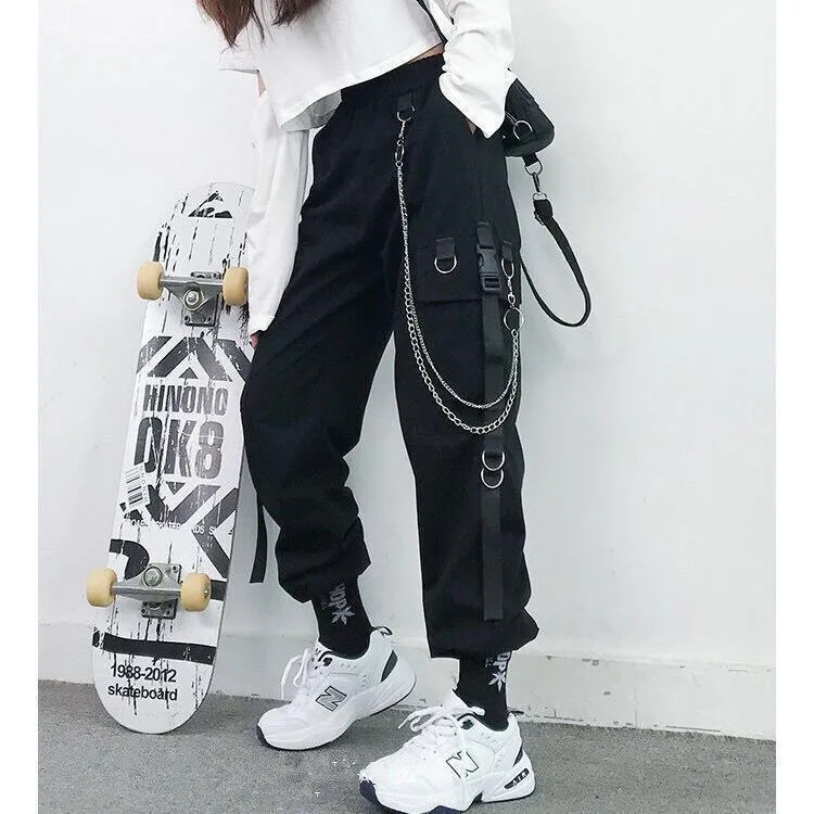 Caroline – Women's Punk Harem Cargo Joggers with Pockets
