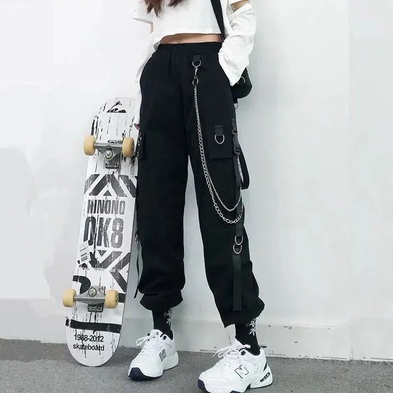 Caroline – Women's Punk Harem Cargo Joggers with Pockets