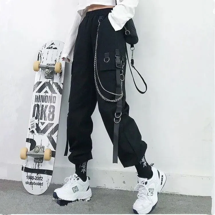 Caroline – Women's Punk Harem Cargo Joggers with Pockets