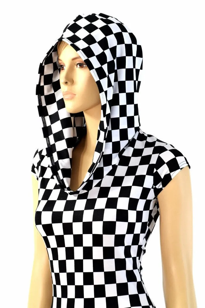 Checkered Hoodie Romper