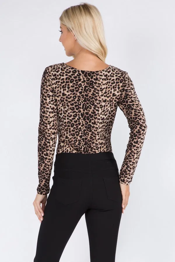Cheetah Print Long Sleeve Bodysuit