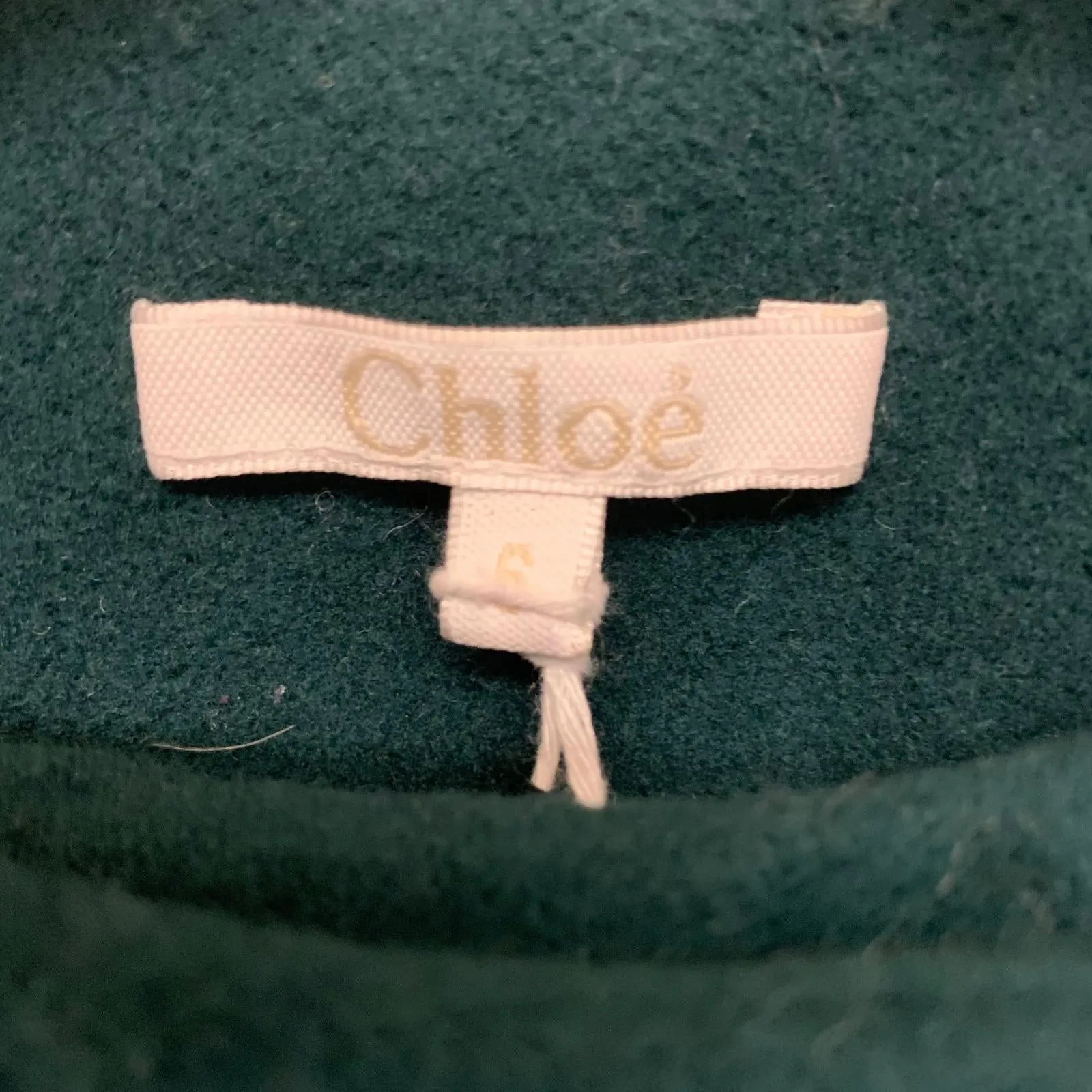 CHLOE Forest Green Girls Long Sleeve Round Neck Wool Overcoat Coat 6 Years