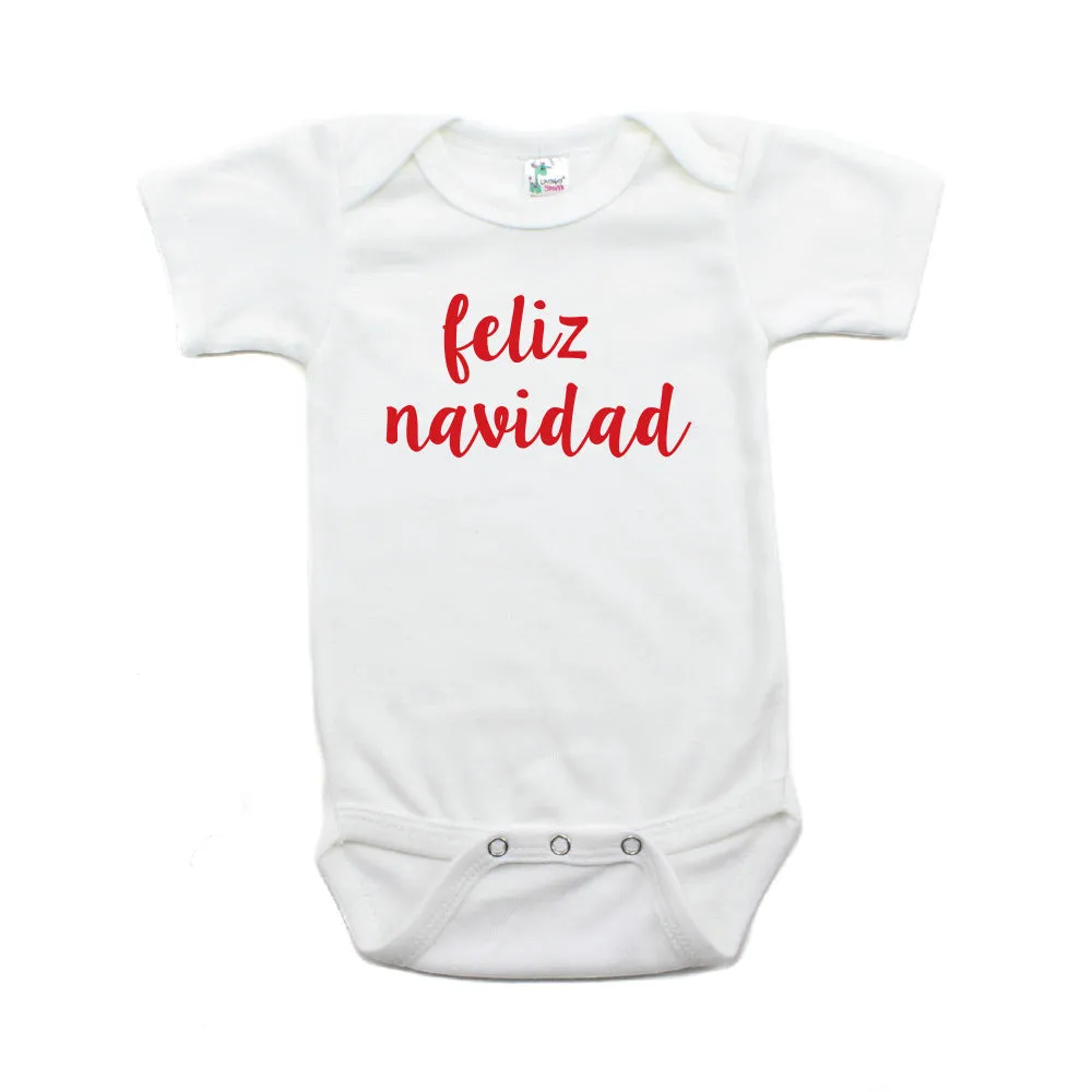 Christmas Feliz Navidad Winter Short Sleeve Infant Bodysuit