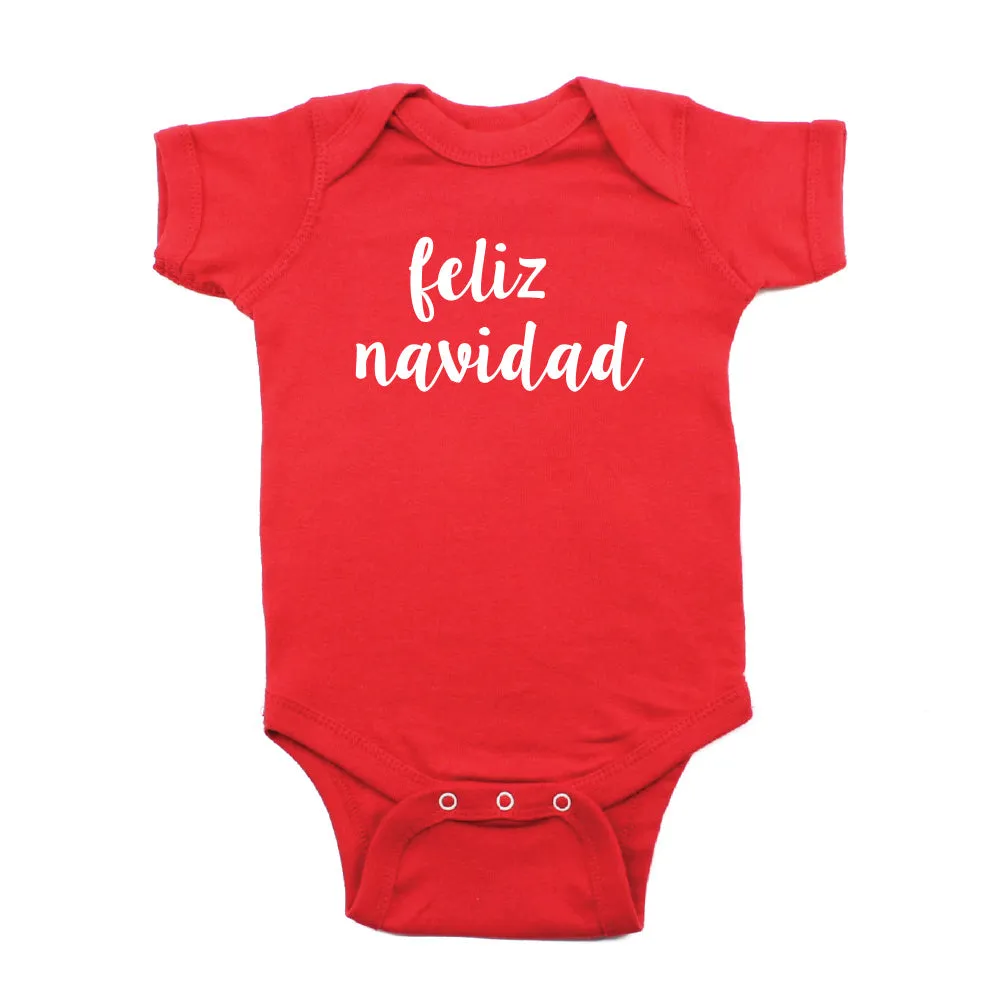 Christmas Feliz Navidad Winter Short Sleeve Infant Bodysuit