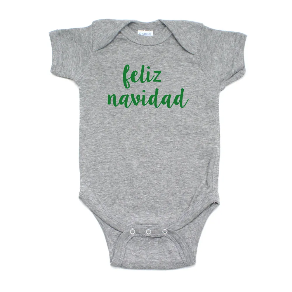 Christmas Feliz Navidad Winter Short Sleeve Infant Bodysuit