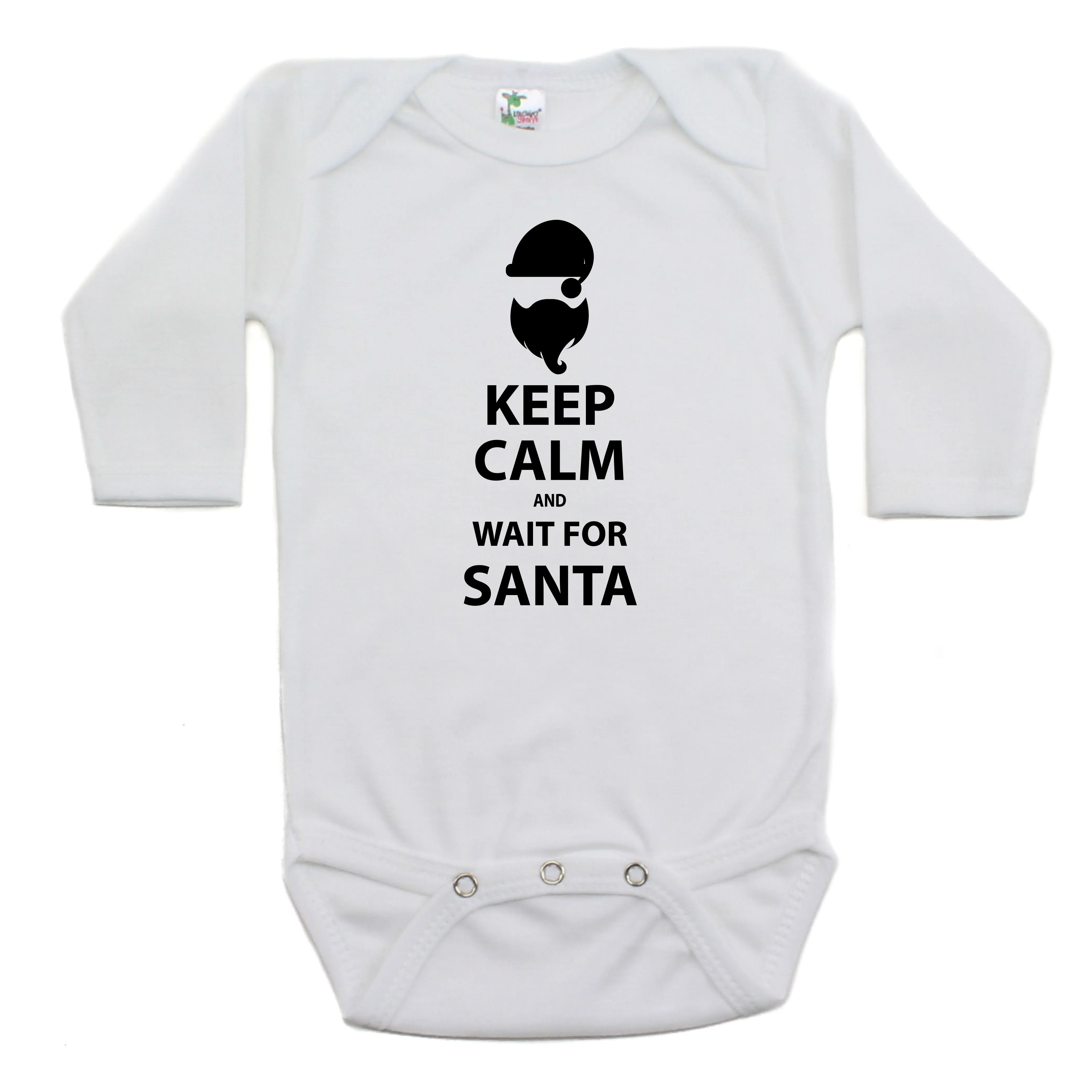 Christmas Keep Calm And Wait For Santa Long Sleeve Bodysuit