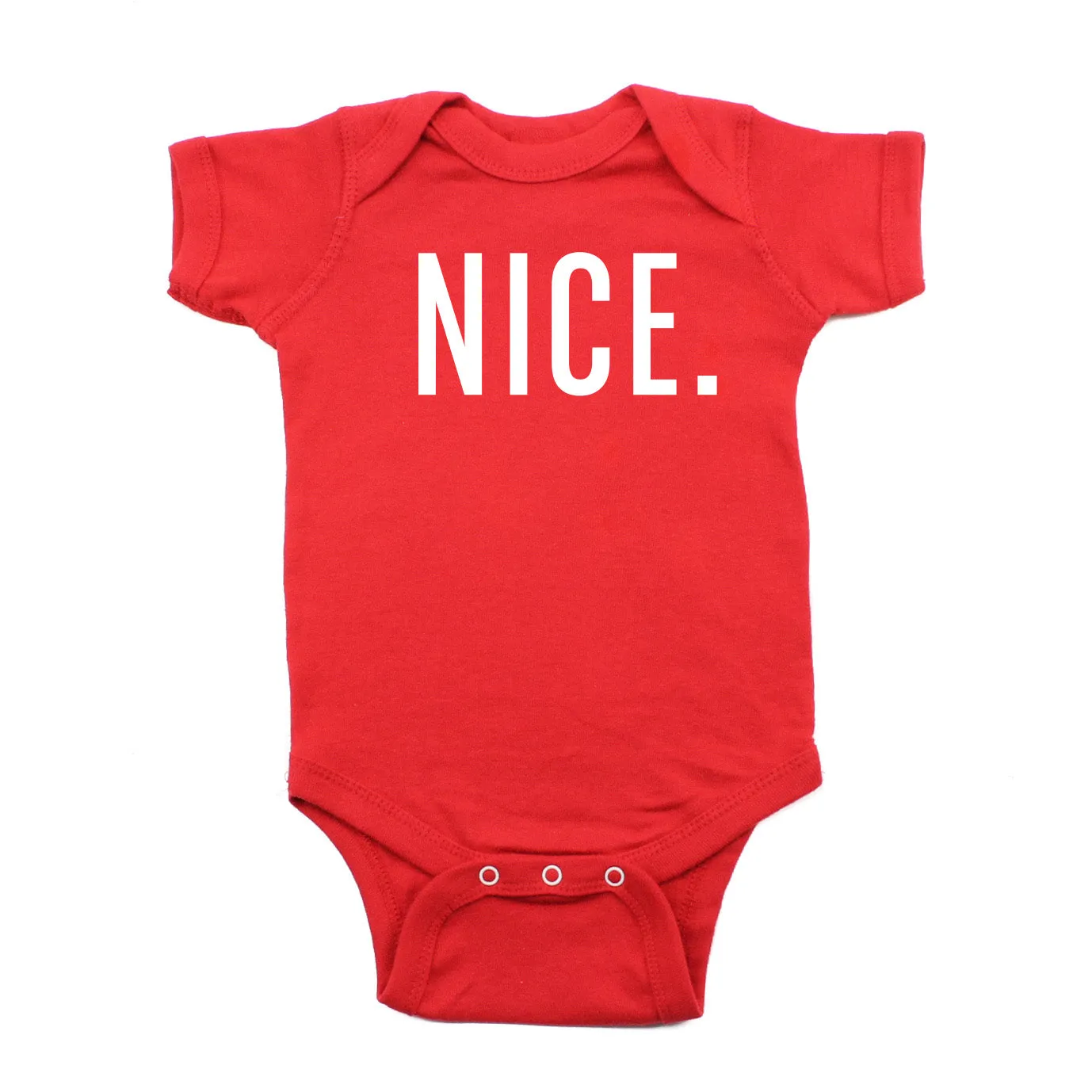 Christmas Naughty & Nice Words Short Sleeve Infant Bodysuit