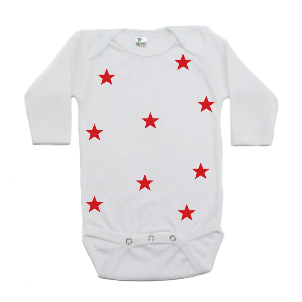 Christmas Nine Small Stars Long Sleeve Infant Bodysuit