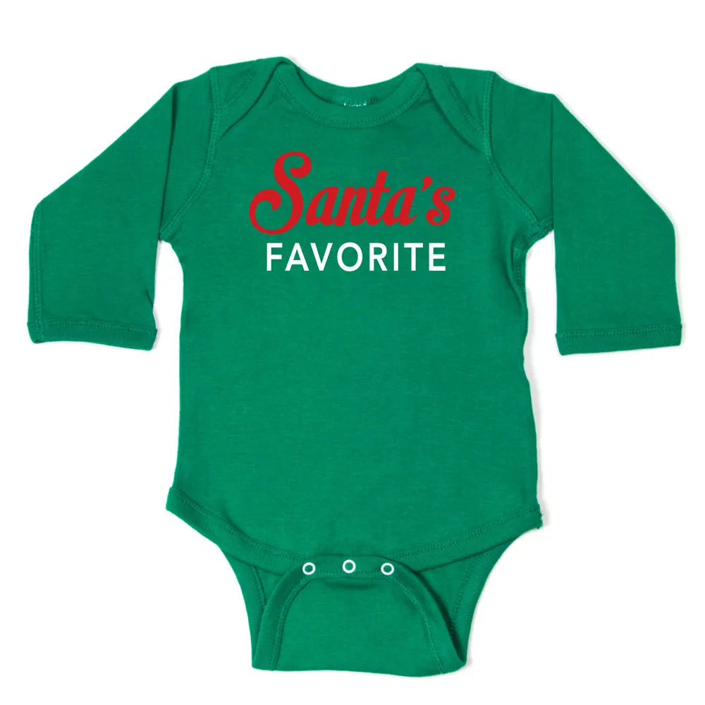 Christmas Red & White Santa's Favorite Long Sleeve Infant Bodysuit