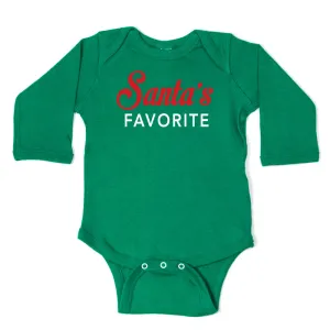 Christmas Red & White Santa's Favorite Long Sleeve Infant Bodysuit