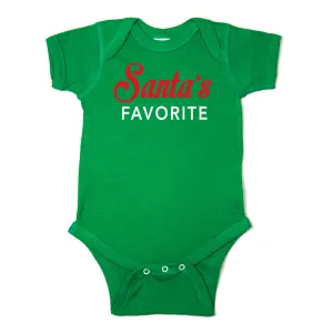 Christmas Red & White Santa's Favorite Short Sleeve Infant Bodysuit