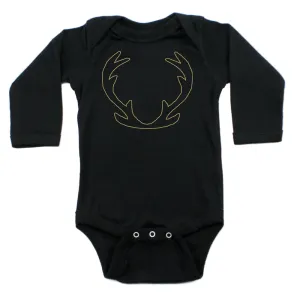 Christmas Solid Deer Antlers Long Sleeve Infant Bodysuit