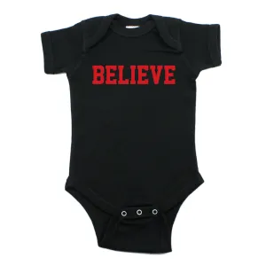 ChristmasBelieve Word Short Sleeve Infant Bodysuit