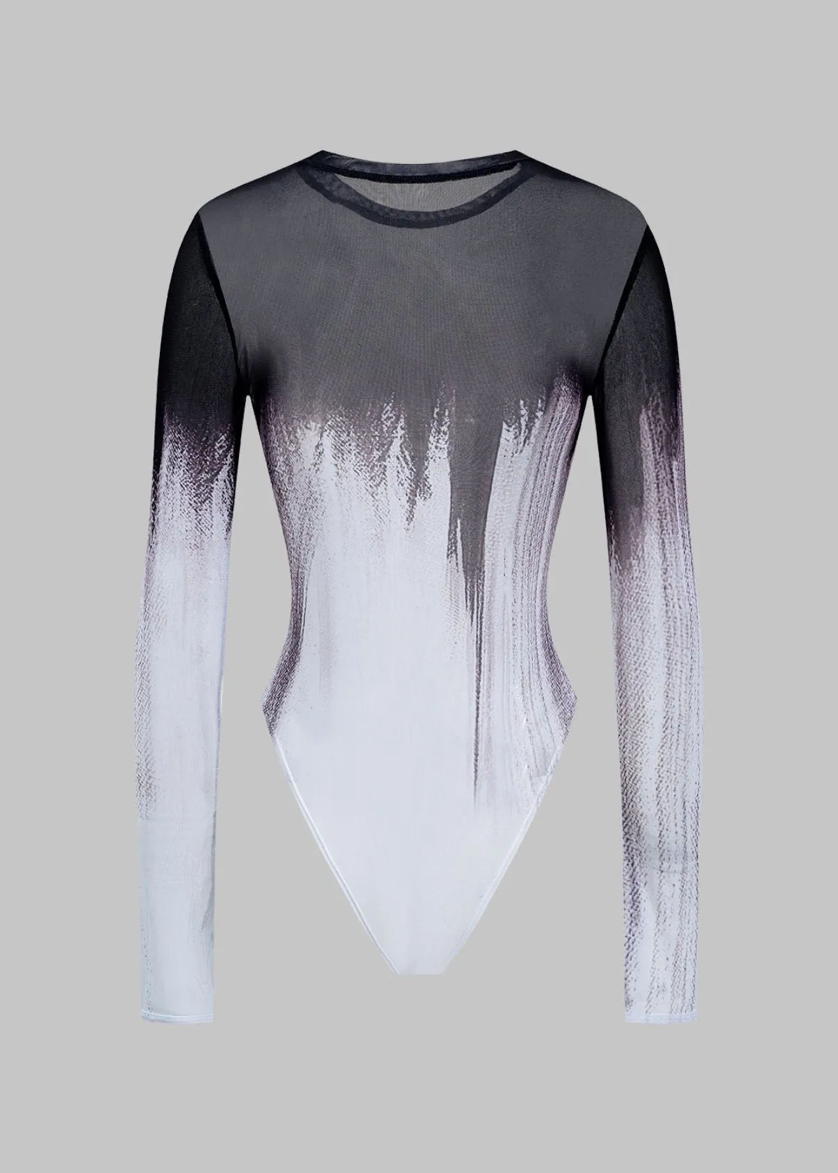 Contrast Print Mesh Bodysuit