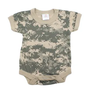Cotton Short Sleeve Baby Bodysuit Creeper, Digital Camo
