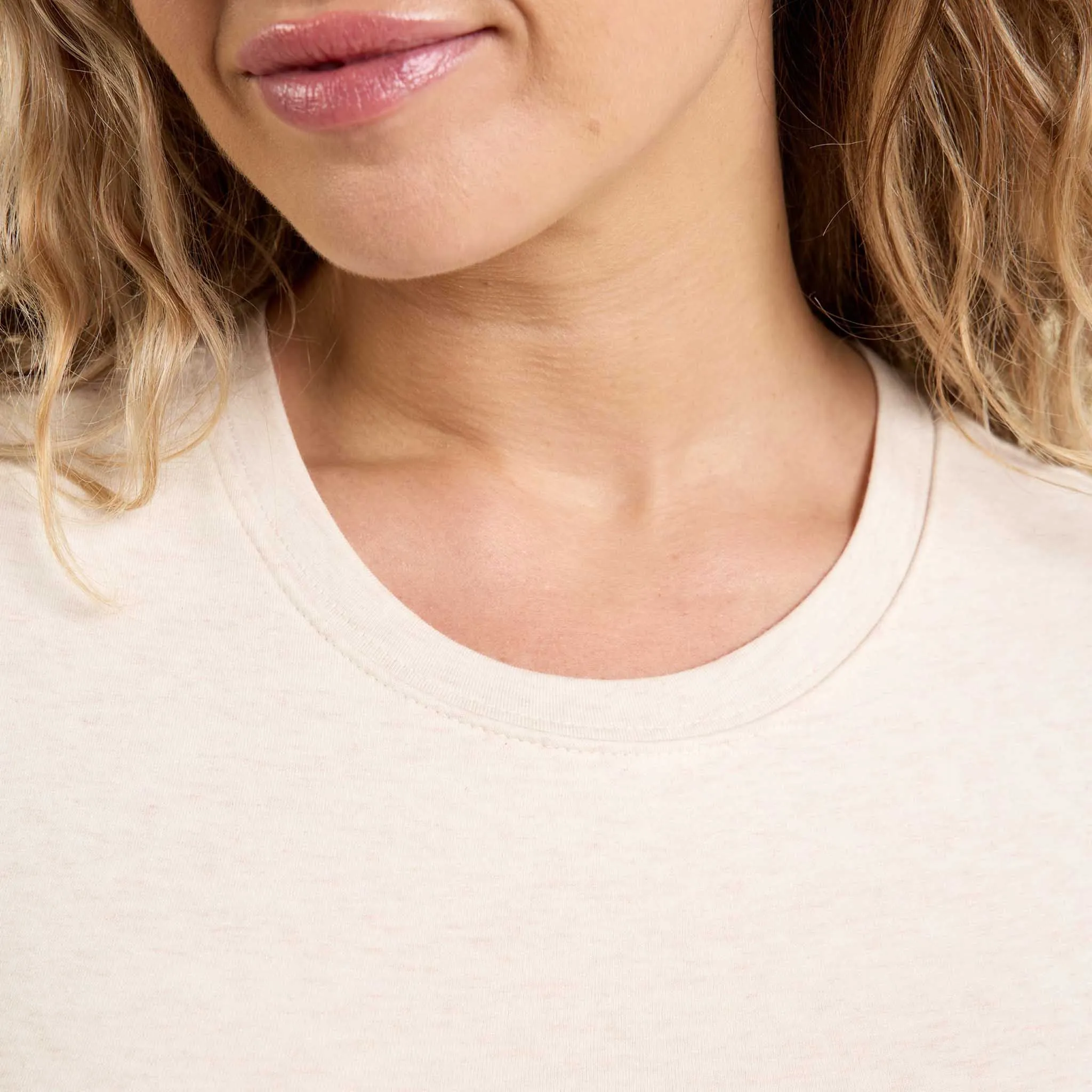 Cotton Stretch Short Sleeve Crewneck Bodysuit | Heather Bone
