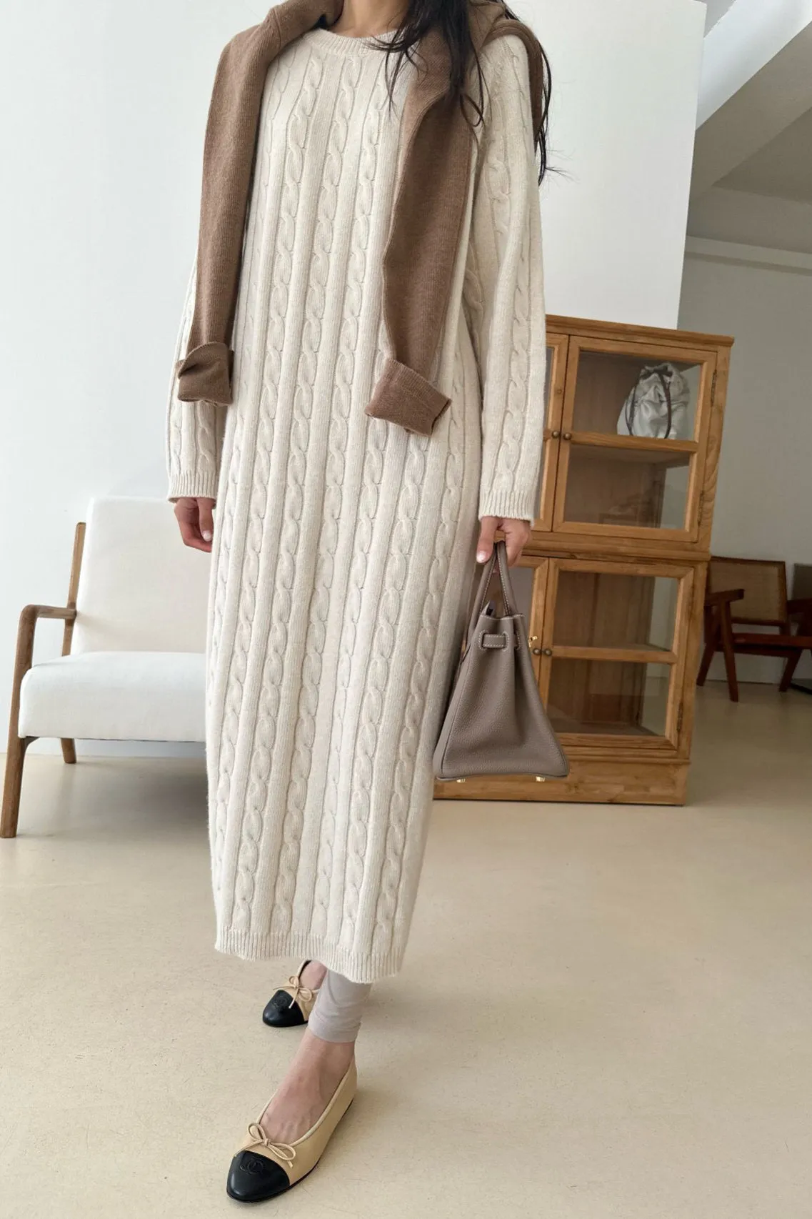 Cozy Cable Sweater Dress