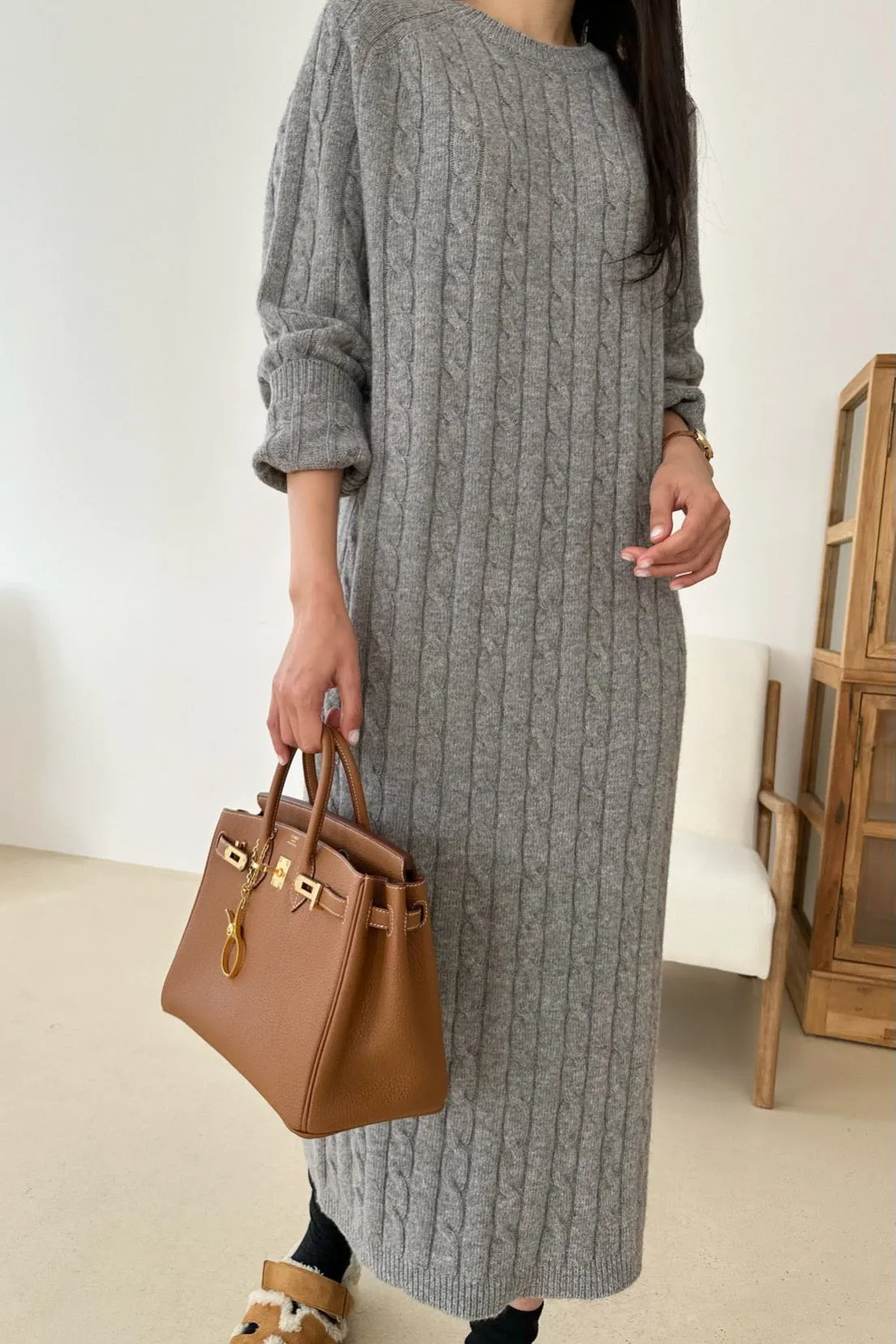 Cozy Cable Sweater Dress
