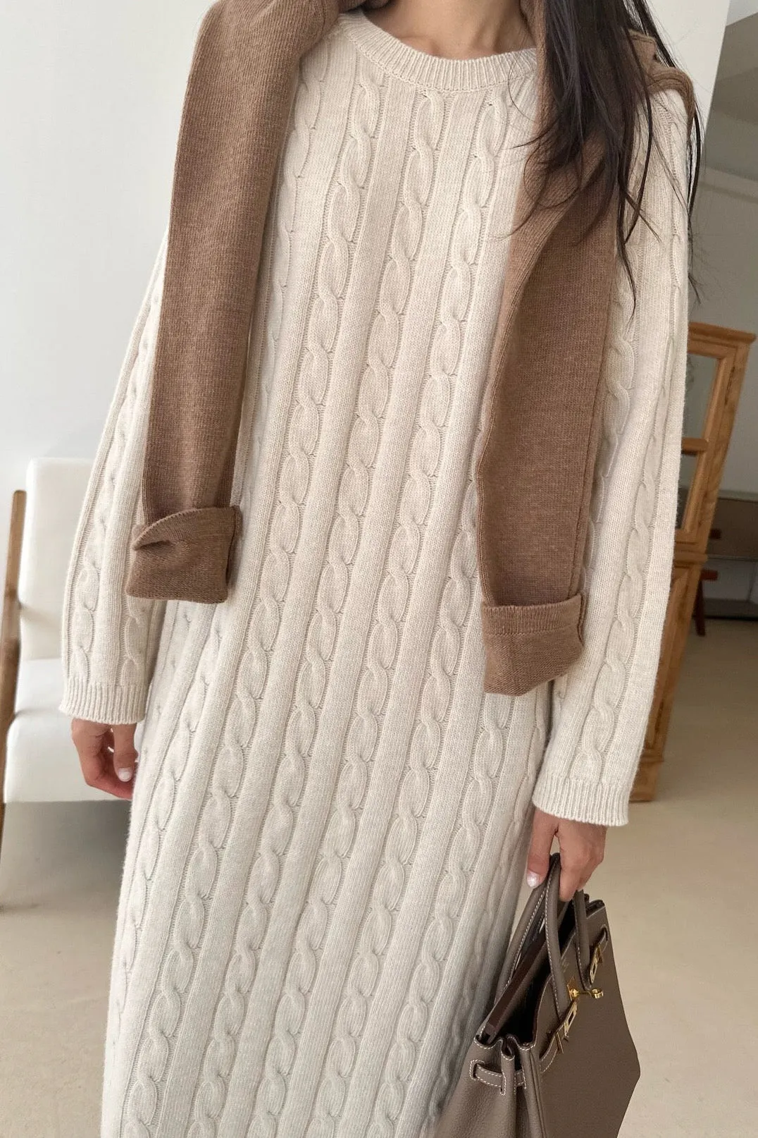 Cozy Cable Sweater Dress