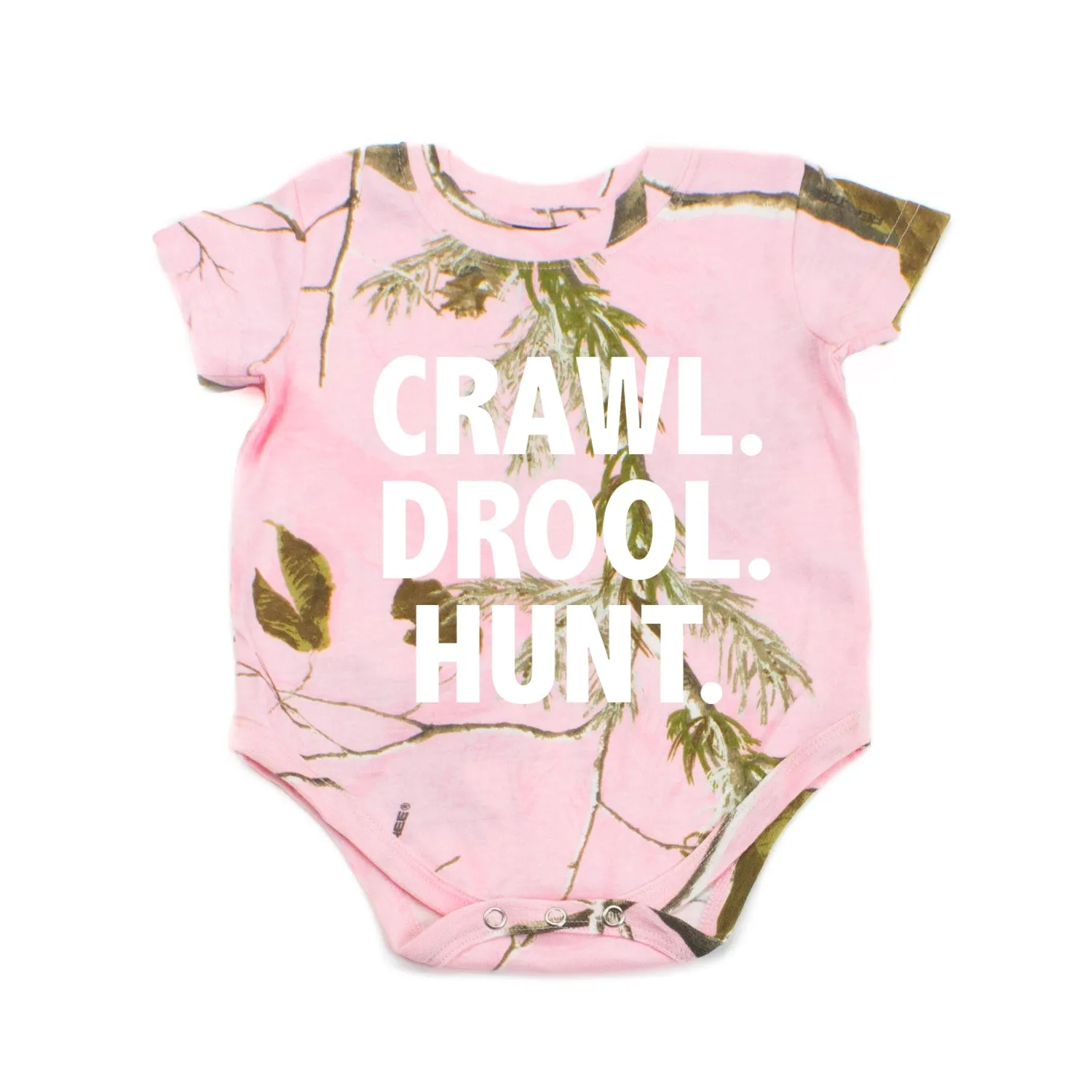 Crawl Drool Hunt Camo Hunting Short Sleeve Baby Infant Bodysuit